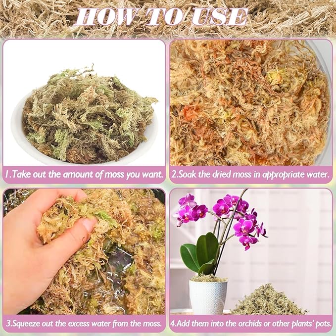 Halatool 3.3LBS Natural Sphagnum Moss for Plants 60 QT Premium Peat Moss Dried Long Fiber Orchid Moss for Orchid Repotting Carnivorous Succulents Garden Flowers Crafts Terrarium and Reptiles
