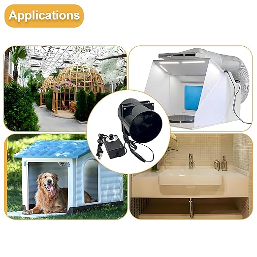 Small Axial Exhaust Fan with AC Plug,120 mm 12V DC Duct Fan, AC 100V-240V Speed Control, Air Exhaust Fume Smoke Extractor, for 3D Laser Paint Booth DIY Grow Tent Attic Hydroponics Ventilation
