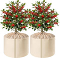 2 Pcs Plant Pot Covers for Winter, Insulated Potted Plant Covers Freeze Protection with Drawstring & Hook-and-Loop Closure, Flower Pot Protection Bag to Keep Outdoor Plant Warm, 25.6"x 27.5"