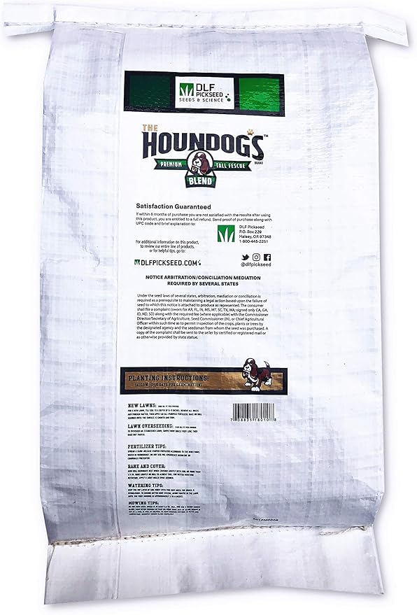 X-Seed Houndogs Tall Fescue Blend Grass Seed - Fast-Growing, Drought-Tolerant Seed for Full Sun & Partial Shade, Naturally Crowds Out Weeds, Ideal for High Traffic Areas & Lawn Repair, 5 lbs.