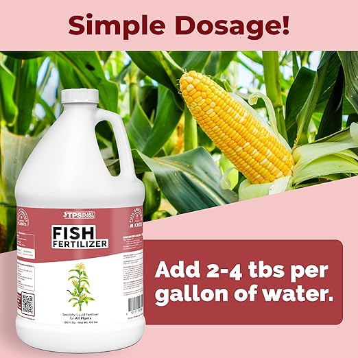 Fish Fertilizer – Liquid Fish Supplement for Lush Growth, Deep Green Leaves & Strong Roots, 1 Gallon