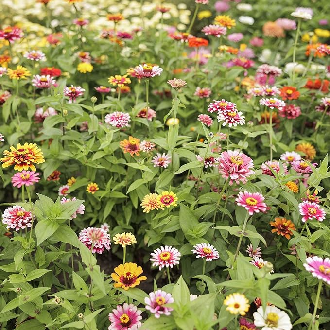Eden Brothers Zinnia Seeds - Swirls Mixed, Non-GMO Seeds for Planting, Packet | Low-Maintenance Flower Seeds, Plant During Spring, Zones 3, 4, 5, 6, 7, 8, 9, 10
