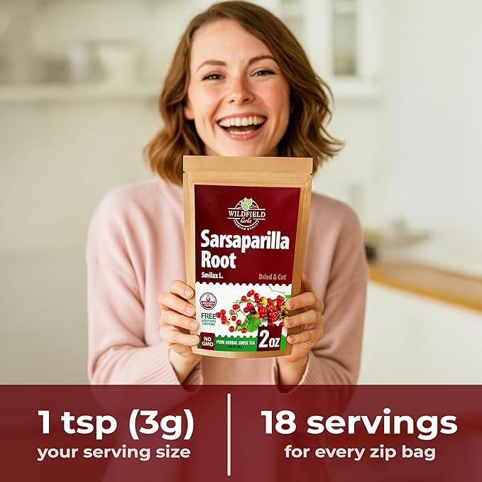 2 oz. Sarsaparilla Root Herbal Tea (Smilax Glabra) - 56g Sasperella Root Herb Raíz De Zarzaparella