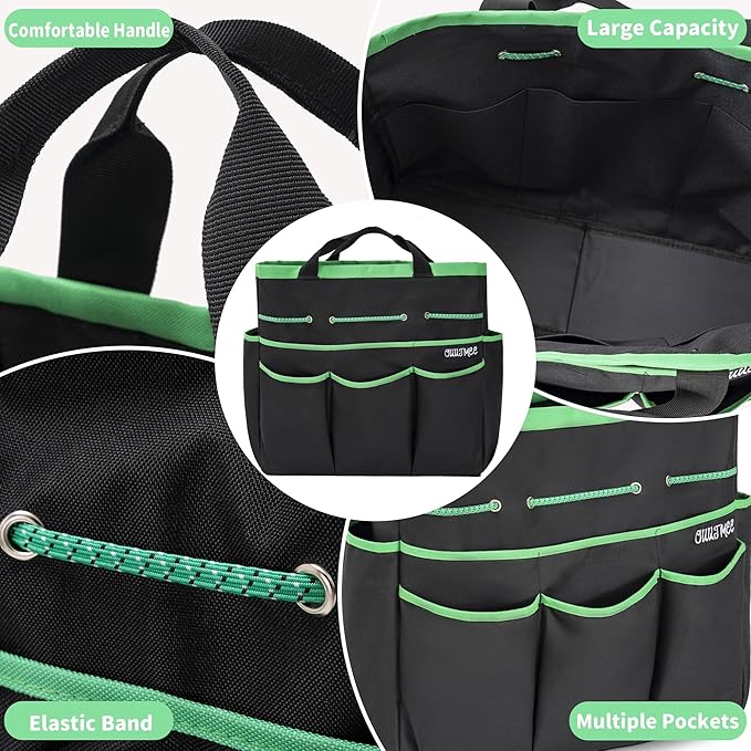 Garden Tool Set with Bag and Gloves, Heavy Duty Stainless Steel Gardening Tool Set, Ideal Gardening for Women and Men, Set of 9