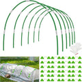 Unves 36 Pcs Garden Hoops, 6 Set of 8.4 Ft Long Fiberglass Garden Hoops for Raised Beds, Plant Stakes for Grow Tunnel Netting, Greenhouse Elevated Planting Shade Cover & Crop Row Bed Garden Stakes