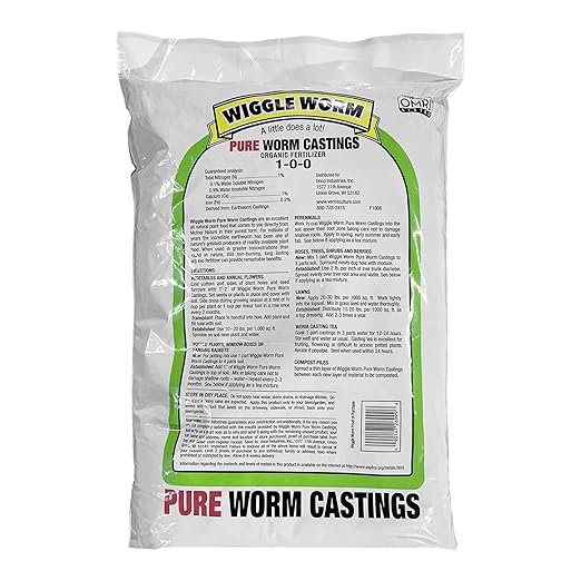 100% Pure Organic Mineral-Dense Worm Castings Fertilizer, 30lbs - Improves Soil Fertility and Aeration for Growing Better Houseplants, Vegetables, and More