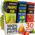 ZEARAW Healthy Fruit Snacks for Adults and Kids – 30 Fruit Leather with Dried Pineapple, Blueberry, Apple-Strawberry – Vegan Low-Carb Variety Pack Strips for Kids – Sugar Free Bars