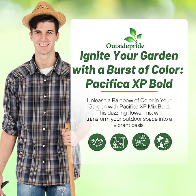 Outsidepride Pacifica XP Bold Mix Periwinkle Seeds for Planting – 100 Pcs Annual, Fast-Blooming, Heat & Drought Tolerant Vinca Flower Seeds with Vibrant Colors for Gardens, Beds & Containers