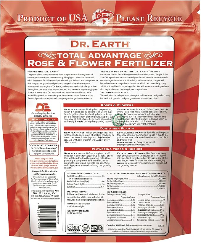 Dr. Earth Total Advantage Rose & Flower Fertilizer 4 lb
