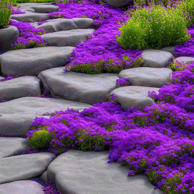 2000+ Rare Purple Creeping Thyme Seeds for Planting - Heirloom Ground Cover Plants Fresh Home and Garden