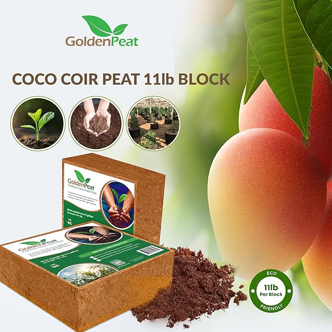Organic 11 lb Compressed Coco peat Block is a high-Performance, Nutrient-Rich Coco Pith with Low - Medium EC for Heavy-Feeding Plants. Specially Engineered for Optimal Root Growth