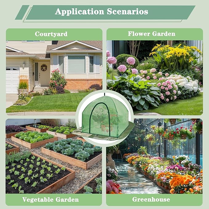 Portable Plant Cover Tent with Waterproof Base for Garden Indoor/Outdoor Tabletop Mini Greenhouse for Seed Starting Humidity Small Plants, Plant Protection from Animal for Raised Bed (XL - PE - 1PCS)