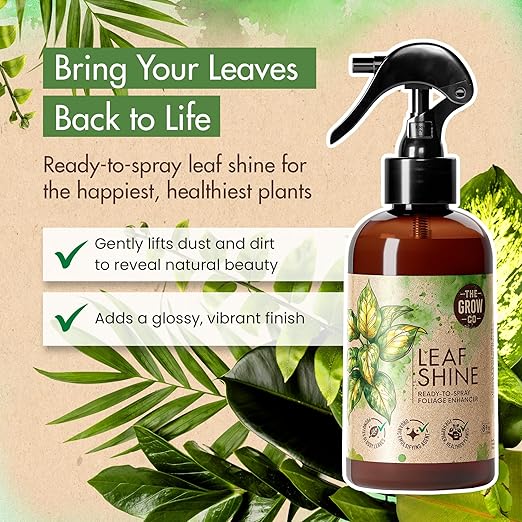 Leaf Shine Spray for Indoor Plants & Outdoor Plants - Plant Leaf Cleaner and Shine, Plant Shine Spray for Real Plants - Promotes Glossy, Vibrant Leaves - Leaf Cleaner for House Plants, 8 fl. oz.