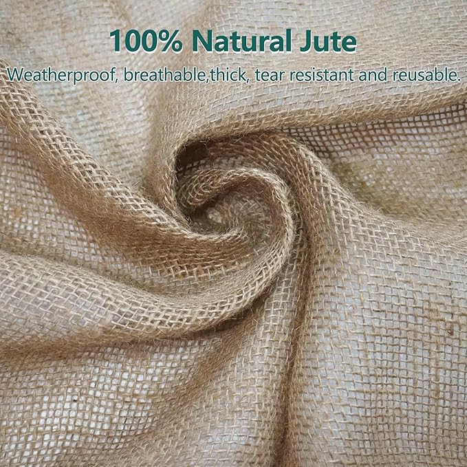 Nature Burlap Fabric Roll 40 inch x 82 Ft, Burlap Tree Wraps Trunk Protector, Winter Frost Plant Blankets Cloth, Landscape Weed Barrier Fabric, Erosion Control Blankets, DIY Garden Raised Bed Liners