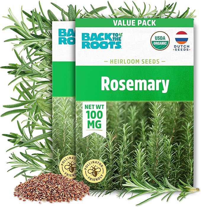 Back to The Roots 100% Organic Seed Packets - Rosemary (Pack of 2)