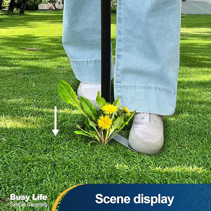 Yocada Weed Puller Tool Stand Up Weed Remover Tool with 4 Claw Steel Head Weeder Tool Long Handle Garden Hand Weeding Tool Easily Remove Weeds Roots Without Bending Pulling Kneeling 62.59"