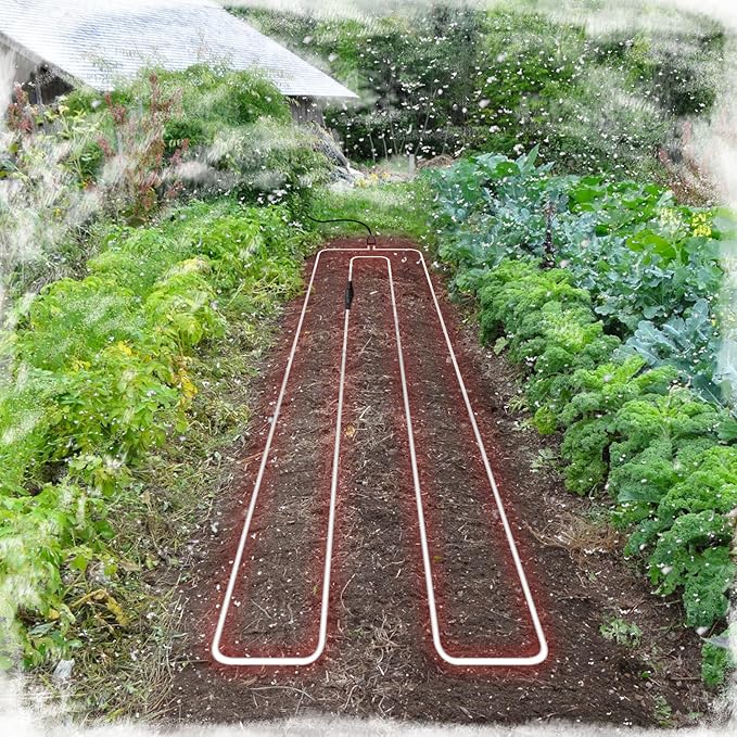 Soil Heating Cable, 49 ft Electric Warming Cable for Garden, Cold Frame, Keep Soil Warm