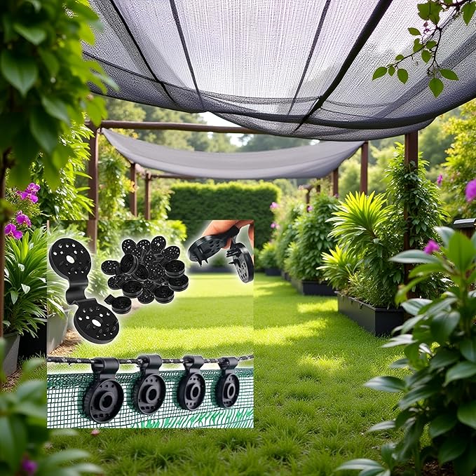 25 Pcs Black Shade Cloth Heavy Duty Lock Grip, Removable and Reusable Shade Cloth Clips for Sun Shade Net Fastening Clip, Plastic Clips for Anti Bird Netting Garden Netting Plant Support Structures