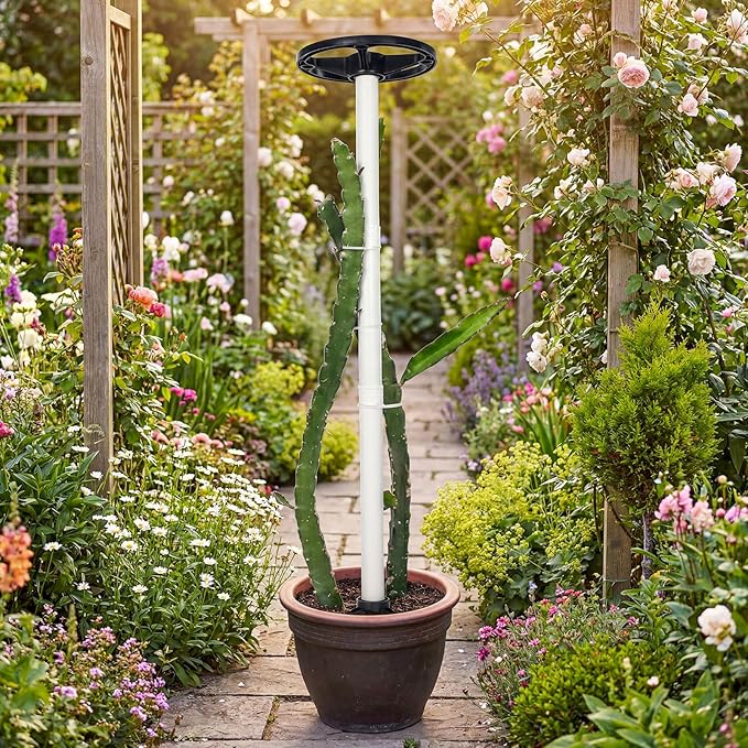 BreezeHug 2 Pcs Dragon Fruit Trellis 12 x 50 Inch PVC Vertical Garden Support for Climbing Vines, Tomatoes, Cucumbers, Beans, Vertical Garden Trellis, Requires Assembly