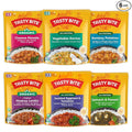 Tasty Bite Variety, Pack of 6, Bombay Potatoes, Kashmir Spinach, Punjab Eggplant, Channa Masala, Madras Lentils, Vegetable Korma