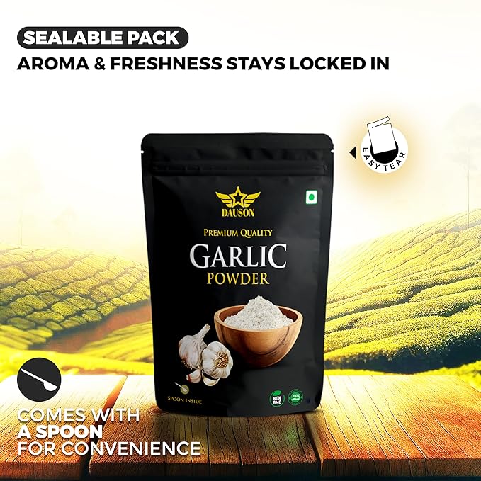 Garlic Powder – 100% Pure & Natural | 0.88 Oz Finely Ground Garlic Root | No Additives or Fillers | Aromatic, Earthy Flavor for Cooking | 25g Sample Available | Kitchen Essential for Global Cuisine