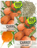 Seed Needs Carrot Seeds for Planting Paris Market Carrots - Non-GMO Heirloom & Untreated Annual Cool Weather Crops - Grow a Home Grown Outdoor Vegetable Garden (2 Packs)