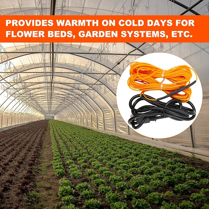 Soil Heating Cable 25 Ft Electric Soil Warming Cable Greenhouse Plant Soil Heater Cable Keep Soil Warm for Soil, Garden, Cold Frame