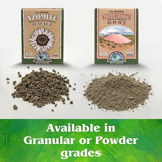 Down To Earth All Natural Fertilizers Organic Azomite Powder Trace Minerals - Essential Minerals for Improving Plant Growth 0-0-0.2, 5 lb
