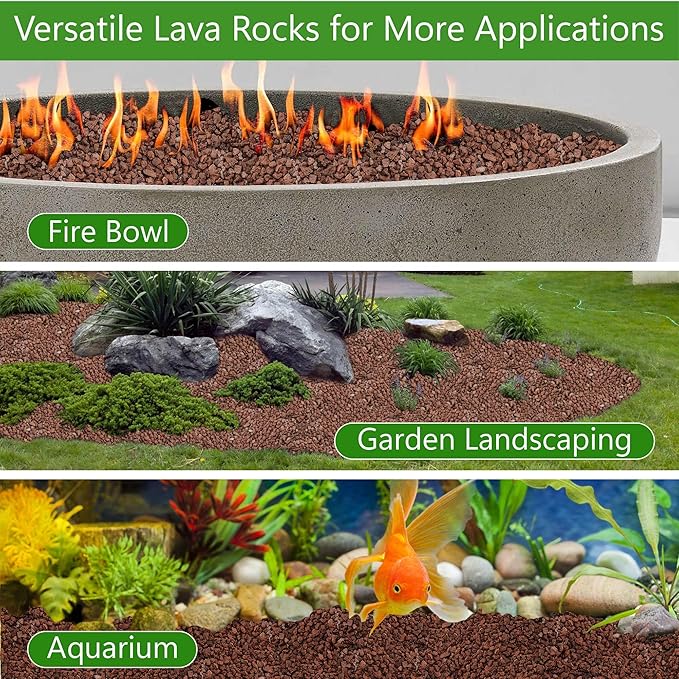 NUPICK 3lb Red Lava Rocks for Plants, 3/8" Succulent Potting Soil Amendments, Decorative Lava Rocks for Fire Pit, Volcanic Gravel for Aquarium, Natural Pebbles Pumice for Cactus, Vase, Top Dressing