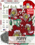 Seed Needs Danish Flag Poppy Seeds for Planting - Heirloom & Open Pollinated Annual Flowers - Attracts Pollinators/Butterflies to a Butterfly Garden (1 Pack)