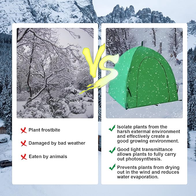 59″*59″*60″ Large Winter Plant Warm Covers with Air Hole for Raised Bed- Warm Tent Freeze Protection Humidity Domes for Germination, Seedling Propagation Protecting Plants from Animals