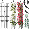 2 Pack Garden Obelisk Trellis for Climbing Plants Outdoor Indoor, 6 Ft Round Rustproof Metal Pot Plant Support Trellis for Rose Bush Clematis Vine Jasmine Flower Morning Glory Potted Plants Black