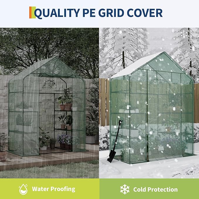 Portable Greenhouse, 57 x 57 x 76'' Greenhouses for Outdoors, Durable Small Green House Kit, Thicken PE Cover, Walk in Green Houses for Indoor Backyard Outside