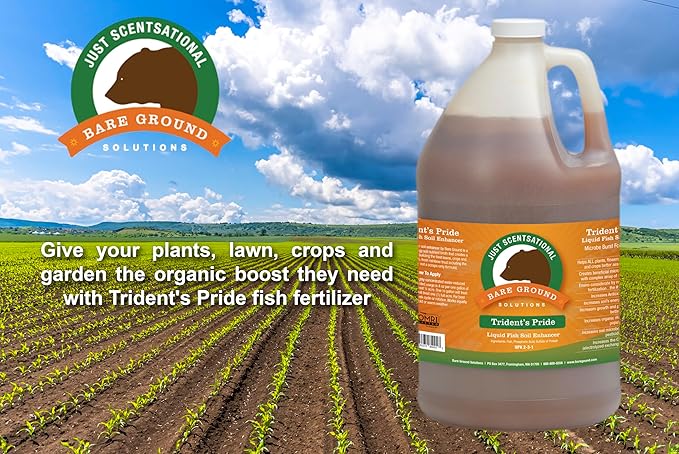 Just Scentsational Bare Ground Solutions TP-128G Trident's Pride Organic Liquid Fish Hydroponic Soil Fertilizer, 128 oz (1 Gallon)
