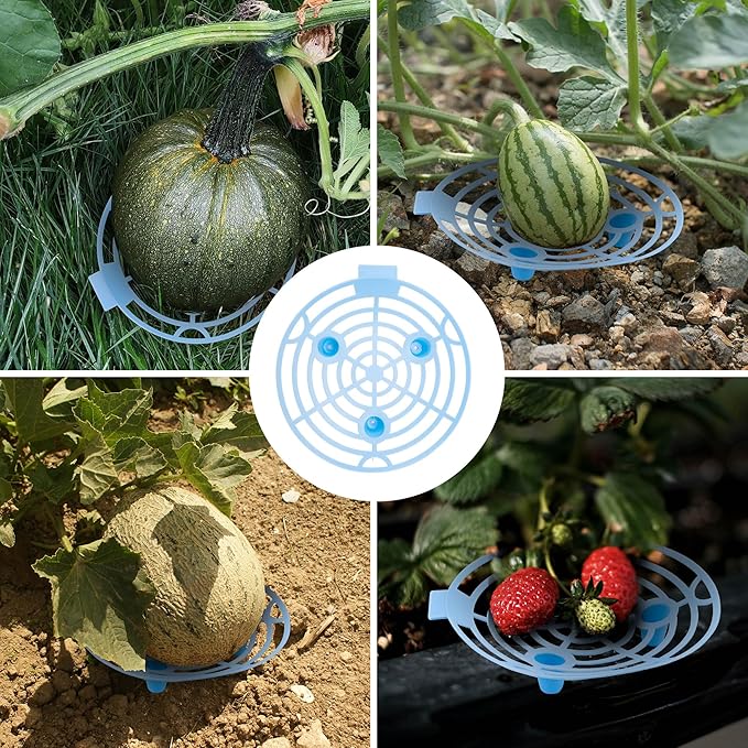 15 Pack Melon Cradle for Garden Pumpkin Support Stand Trellis,Avoid Ground Rot,Plastic Plant & Garden Support for Pumpkin Watermelons Squash Strawberries(Blue)