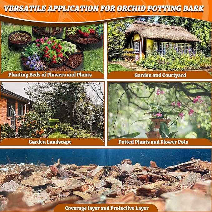 AVALUTION Orchid Potting Bark-18QT Organic Orchid Bark for Plants, All Natural Pine Bark Wood Chips for Houseplant Mulch, Orchid Plants Root Development, Mulch for Potted Plants
