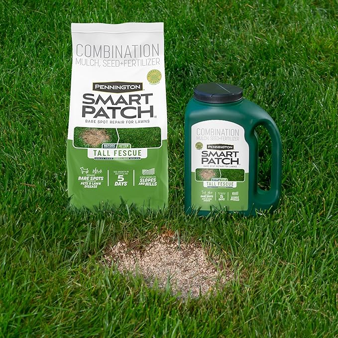 Pennington Smart Patch Tall Fescue 10lb 200 sq. ft. Grass Seed Bare Spot Repair with Mulch and Fertilizer