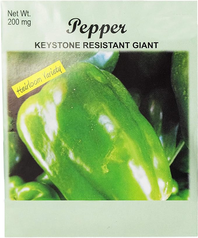 Set of 25 Packs of Pepper Keystone Resistant Giant Vegetable Seed Packs - 100% GMO Free - Heirloom - Black Duck Brand (25, Pepper- Keystone Resistant Giant)