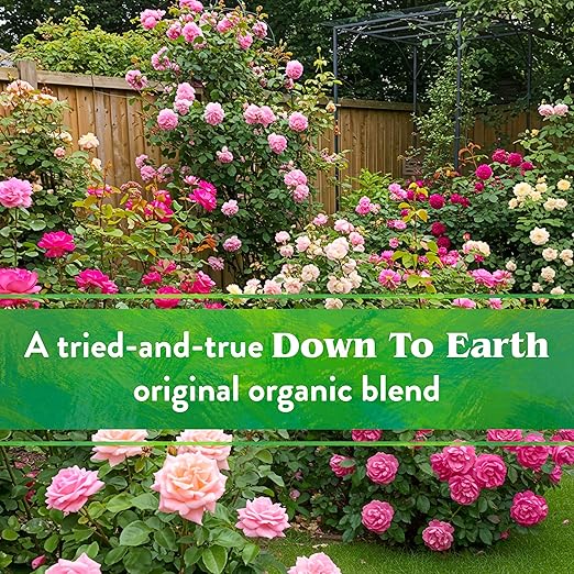 Down To Earth All Natural Fertilizers Organic Rose & Flower Mix - Plant Food for Roses, Bulbs, Flowers and Ornamentals 4-8-4, 1 lb