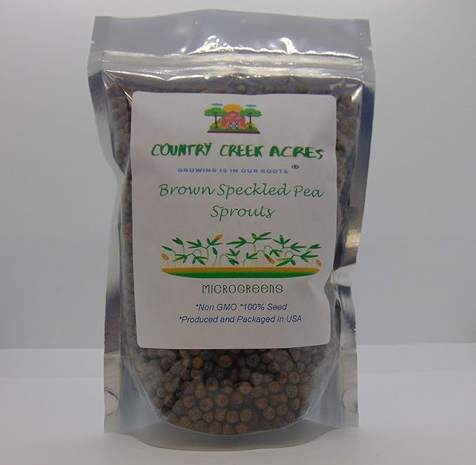 Brown Speckled Pea Sprouting Seed, Non GMO - 16 oz - Country Creek Brand - Brown Peas Sprouts, Garden Planting, Cooking, Soup, Emergency Food Storage, Vegetable Gardening, Juicing, Cover Crop