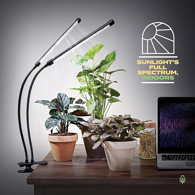 Bloom Lume LED Grow Lights for Indoor Plants Full Spectrum - Features Multi Mode Color Spectrums, Dimmable, Auto Timer, Clip on Goosneck Plant Lamp