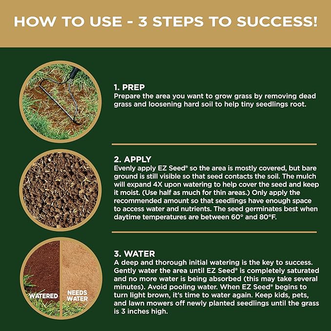 Scotts EZ Seed Patch & Repair Tall Fescue Lawns Combination Mulch, Grass Seed and Fertilizer for Bare Spots and Repair, Grows Anywhere, 3.75 lb, Brown