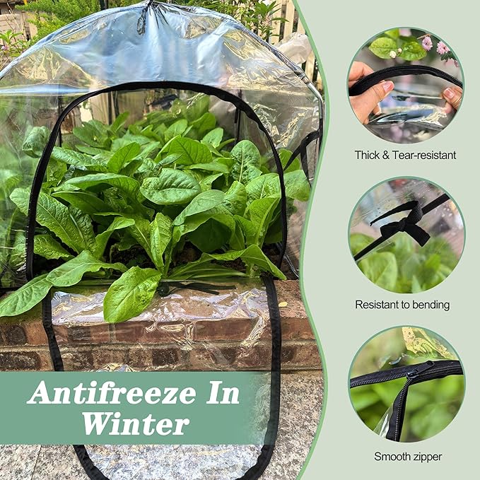 Portable Plant Cover Tent with Waterproof Base for Garden Indoor/Outdoor Tabletop Mini Greenhouse for Seed Starting Humidity Small Plants, Plant Protection from Animal for Raised Bed(XL-PVC - 2PCS)