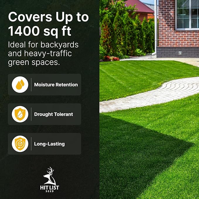 Hit List Seed Kentucky 31 K31 Tall Fescue Grass Seed, 5 lbs - Drought Tolerant, Hardy & Abuse Tolerant, Excellent Forage, Pure Seed, Genuine KY31 Seeds, Weed Free, Hunting, Attractive to Deer and Elk