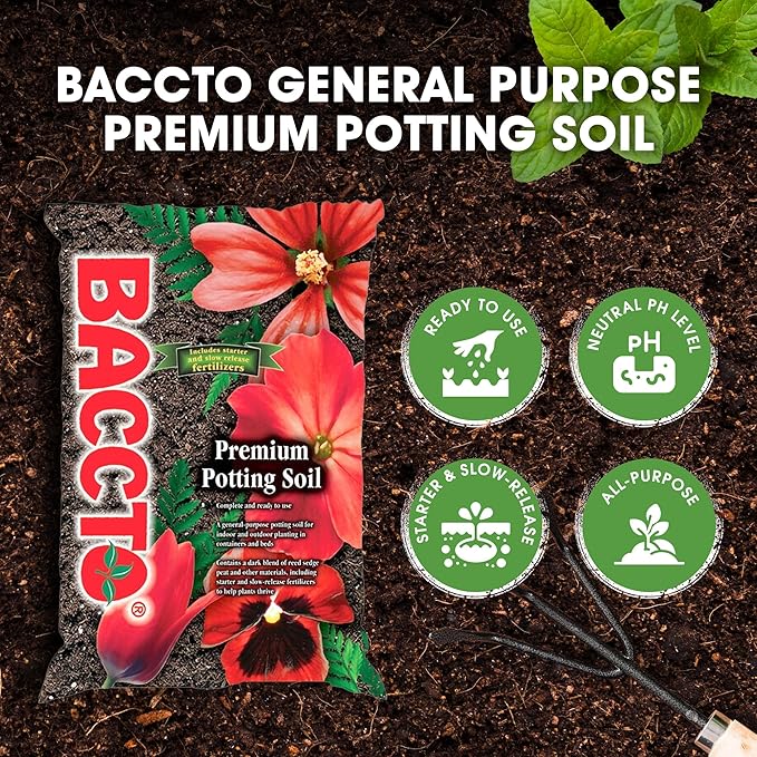 Michigan Peat General All Purpose Premium Potting Soil with Perlite for Indoor Outdoor Pots, Planters, Raised Bed, and Container Gardening, 50 Pounds