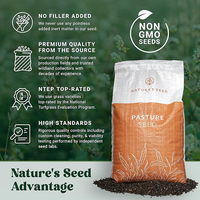 Nature’s Seed Common Buckwheat Seeds for Planting, Wildlife Food Plot, Cover Crop, Green Manure, Pasture, 5 Lbs
