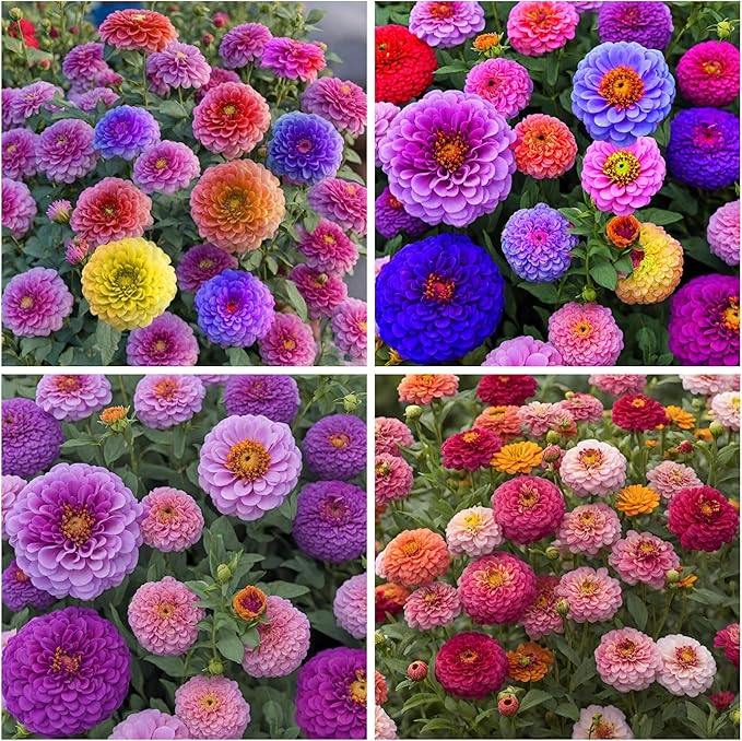 1000+ Crazy Blend Zinnia Seeds for Planting Non-GMO Mixed Color Zinnia Flowers Seeds for Home Yard Garden Heirloom Wildflower