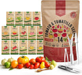 Organo Republic 14 Rare Tomato & Tomatillo Garden Seeds Variety Pack - 1,020+ Non-GMO Heirloom Tomato & Tomatillo Seeds for Outdoors & Indoor Home Gardening