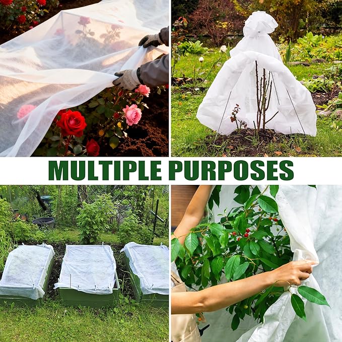 Plant Covers Freeze Protection, 10x33FT 0.9oz/yd² Winter Floating Row Covers, Frost Cloth Blanket Shade Cloth Garden Fabric Plant Cover for Raised Beds Vegetables Insect Winter Frost