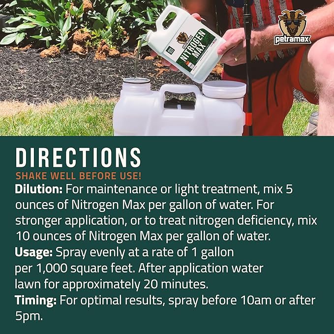 Petramax Liquid Nitrogen Fertilizer 28-0-0 NPK - 32 Oz Spring & Summer Liquid Grass Fertilizer for Lawn, Spray on Easy to Apply for Deep Green Lawn Care - Slow Release High Nitrogen Turf Builder